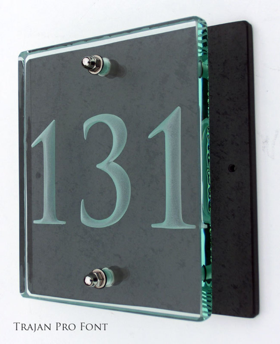 Engraved Glass & Slate House Numbers and Names Etsy