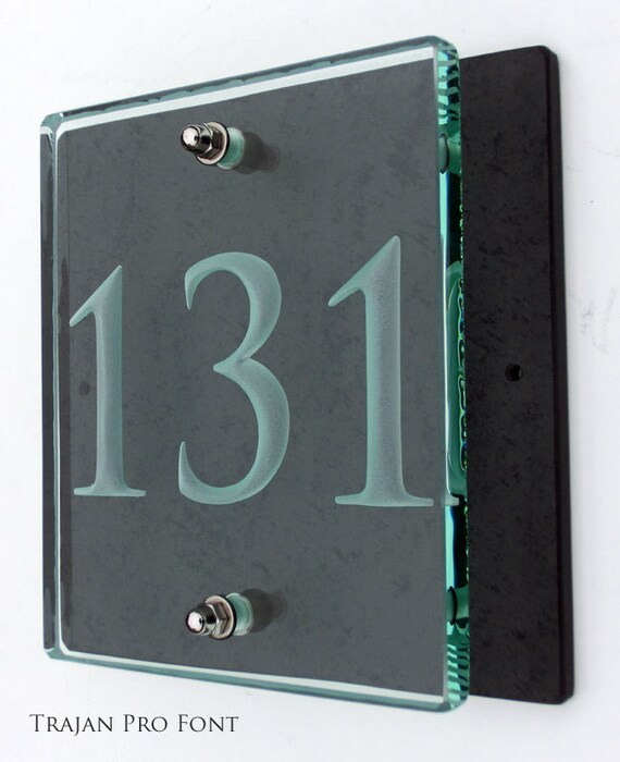 Engraved Glass Slate House Numbers And Names Image 0