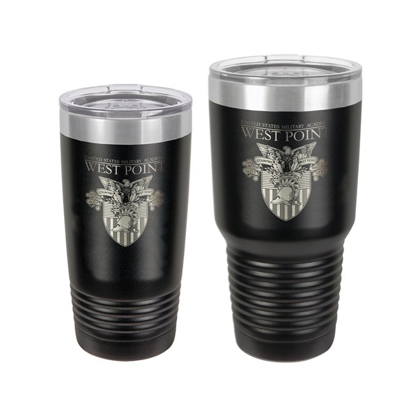 West Point Academy Crest Engraved Tumblers