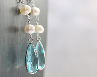 Sterling Threaders Stone Jewelry Ready to Ship Aqua Earrings African Turquoise Jasper Earrings Jasper Jewelry Threader Earrings