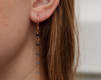 Ombre Saphir Ohrringe, Blauer Saphir Tropfen Ohrringe, September Birthstone Schmuck, Ombre Schmuck, 30