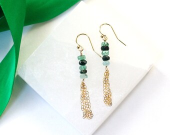 Natural Emerald Earrings, May Birthstone Jewelry, Emerald Earrings Dangle, Precious Stone Earrings, Emerald Green Drop Earrings