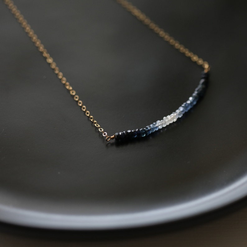 September Birthstone Ombre Birthstone 40th Birthday Gifts for Women Sapphire Necklace Blue Sapphire