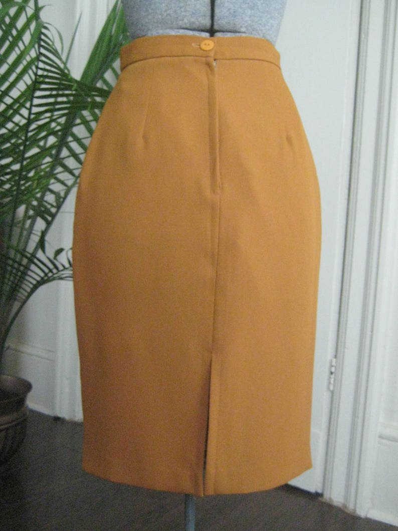 Vintage Orange Pencil Skirt
