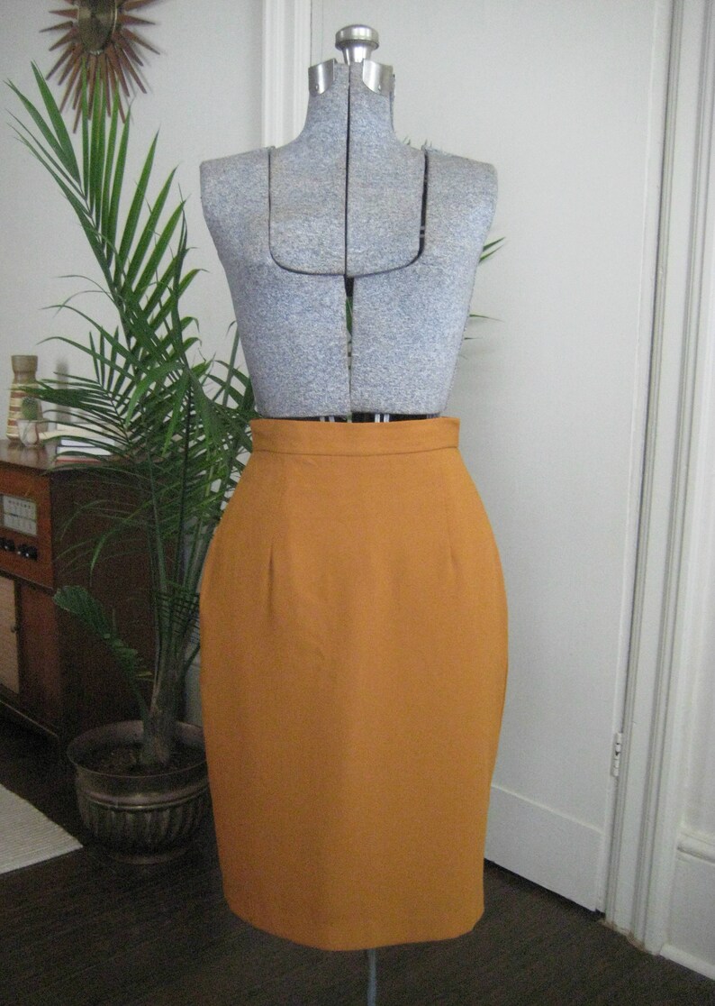 Vintage Orange Pencil Skirt