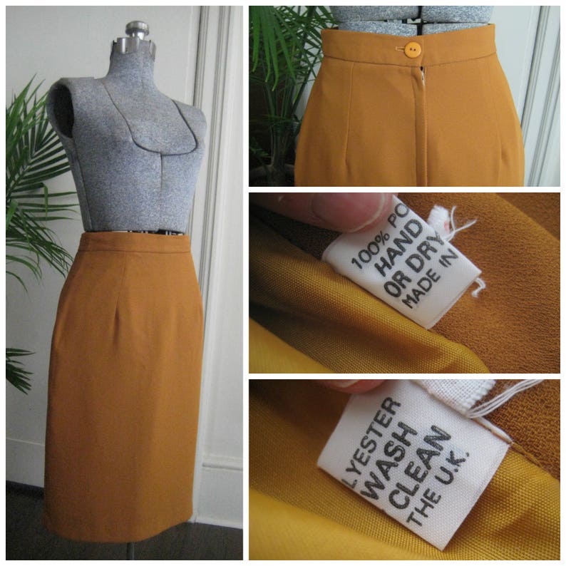 Vintage Orange Pencil Skirt