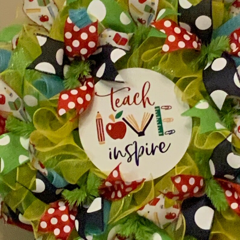 Back to School Wreath, Door Wreath, Teacher Wreath, Schoolhouse Wreath ...