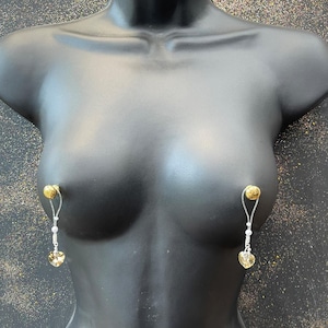 Sexy nipple clamps for bedroom fun. Nipples jewellery non piercing. Mature.