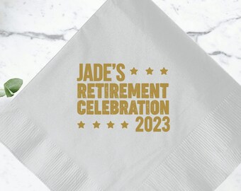 Printed Napkins for Retirement Party, Napkins for Retiree, Retiree's Farewell Napkins, Retirement Napkins as Favors, Retirement Napkins (28)