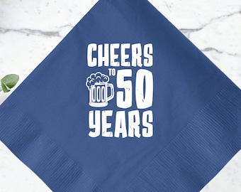 2-Ply Beverage Napkin 50th Birthday Party Favors, Personalized 50th Birthday Napkins, Printed 50th Birthday Napkin, 50th Birthday Favor (39)