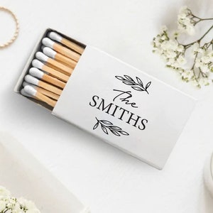 Personalized Wedding Matchboxes, Customized Matchbox Favors, Custom Matchboxes Memorable Keepsakes, Customized White Head Match Favors (170)