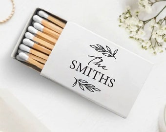 Personalized Wedding Matchboxes, Customized Matchbox Favors, Custom Matchboxes Memorable Keepsakes, Customized White Head Match Favors (170)