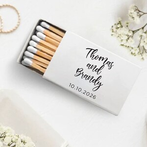 Personalized Matchbox Wedding Favors, White Head Match Wedding Favors, Personalized Wedding Matchboxes, Custom Wedding Matchbox Favors (182)