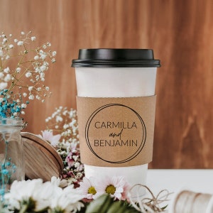 Elegant Custom Sleeves, Wedding Coffee Sleeves, Custom Cup Sleeve, Custom Wedding Coffee Sleeves, Personalized Wedding Coffee Sleeves (325)