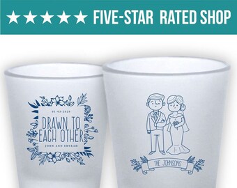 Frosted Wedding Shot Glass, Wedding Party Frosted Shot Glasses, Personalized Printed Frosted Wedding Shot Glass, Wedding Party Gifts (111)