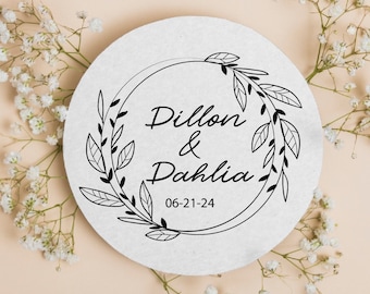 Wedding Favor Coasters, Unique Wedding Coasters, Personalized Wedding Coasters, Custom Drink Coasters for Weddings, Coaster as Favors (285)