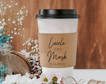 Customizable Wedding Coffee Sleeve, Personalized Sleeve, Custom Cup Sleeve, Coffee Sleeve Wedding Keepsake, Hot Choco Sleeves Keepsake (331)