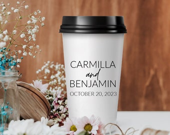 Custom Wedding Cups, Personalized Coffee Paper Cups, Unique Drinkware, Wedding Paper Cup, Wedding Hot Chocolate Cups, Wedding Keepsake (328)