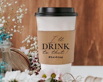 Custom Wedding Coffee Sleeves, Personalized Cup Sleeve, Unique Sleeves, Wedding Coffee Sleeve, Personalized Wedding Cup Sleeves Favors (336)