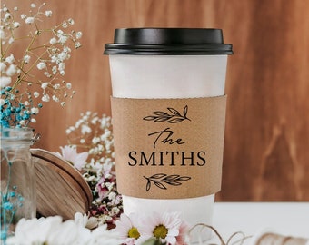Personalized Wedding Sleeves, Custom Coffee Sleeves, Unique Cup Sleeve, Wedding Coffee Sleeve, Personalized Coffee Sleeves for Wedding (334)