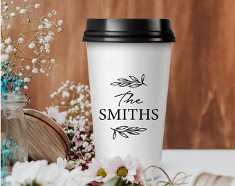 Personalized Wedding Cups, Custom Coffee Paper Cups, Unique Drinkware, Wedding Coffee Paper Cups, Personalized Coffee Cups for Wedding (334)