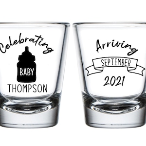 Custom Baby Shower Shot Glasses, Baby Shower Shot Glass Favors, Personalized Shot Glasses as Baby Shower Favors, Customized Shot Glass (150)