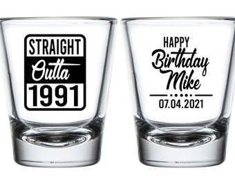 Birthday Party Shot Glass Favors, Custom Birthday Shot Glasses, Personalized Birthday Shot Glasses, Shot Glasses for Birthday Parties (135)