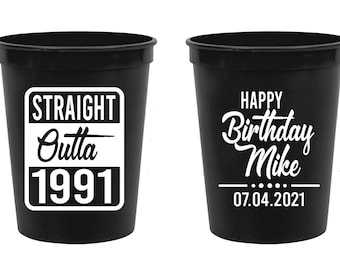 Stadium Cups for Birthday Parties, Birthday Stadium Cups, Stadium Cup Birthday Favors, Custom Birthday Stadium Cups, B-Day Cup Favors (135)