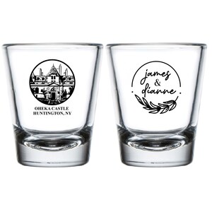 Custom Wedding Venue Illustration Favors, Custom Shot Glasses Wedding Favors, Personalized Wedding Favors, Custom Wedding Shot Glasses (228)