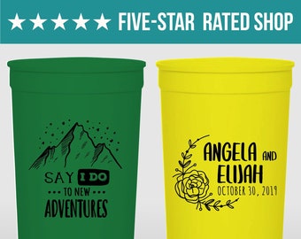 Wedding Plastic Stadium Cups, Plastic Stadium Wedding Cup, Plastic Wedding Stadium Cup, Stadium Plastic Personalized Cups, Wedding Cup (110)