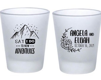 Wedding Frosted Shot Glasses, Custom Frosted Shot Glasses, Personalized Frosted Shot Glasses, Wedding Shot Glass Favors, Shot Glasses (110)