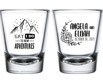 I Do To New Adventures Shot Glasses Wedding Shot Glass Custom Wedding Shot Glass Personalized Wedding Shot Glass Favor Shot Glass Gift (110)