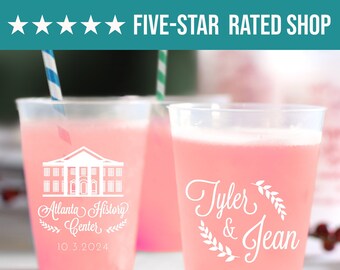Custom Wedding Frosted Cup Favors, Personalized Wedding Plastic Cup, Custom Plastic Cups, Custom Frosted Cups, Personalized Cup Favors (219)