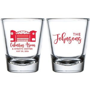 Custom Wedding Venue Illustration Shot Glasses, Shot Glasses Favors, Shot Glasses Wedding Favor, Personalized Wedding Shot Glass Favor (217)