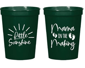 Little Sunshine Stadium Cups, Mama In The Making Baby Shower Stadium Cup, Custom Baby Shower Stadium Cup Favors, Custom Plastic Cups (232)