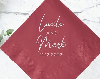 Custom 2ply Paper Napkins for Weddings, 2ply Wedding Beverage Napkins, 2ply Wedding Cocktail Napkin Wedding Favors, Dinner Napkin Favors (8)