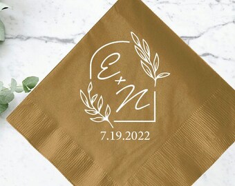Custom Wedding Napkins, Personliazed Wedding Napkins, Dinner Napkin Wedding Favors, Personalized Wedding Napkins, Custom Napkin Favors (12)