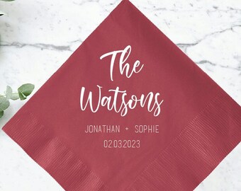 Custom Beverage Wedding Napkins, Custom Cocktail Wedidng Napkins, 2ply Wedding Napkins, Personalized Beverage Napkin, 2ply Napkin Favor (23)
