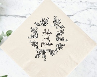 Custom Wedding Napkins, Custom Beverage Napkins, Personlaized Wedding Dinner Napkins, 2ply Paper Beverage Napkin Favors, Wedding  Napkin (1)