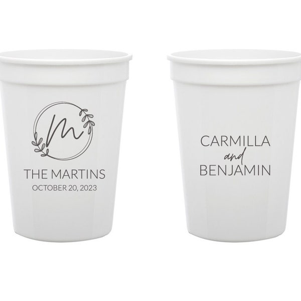 Custom Wedding Stadium Cups, Personalized 16oz Stadium Cups, Custom 22oz Stadium Cups Wedding Favor, Custom Plastic Cup Wedding Favors (178)