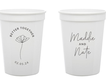 Better Together Stadium Cups, Better Together Plastic Cups, Wedding Stadium Cups, Wedding Plastic Cups, Plastic Cups Wedding Favors (189)