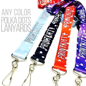 Custom Polka Dot Print Lanyards - Create your own cute custom lanyards - Fashion Lanyards - Free Shipping on all Custom Lanyards Full color