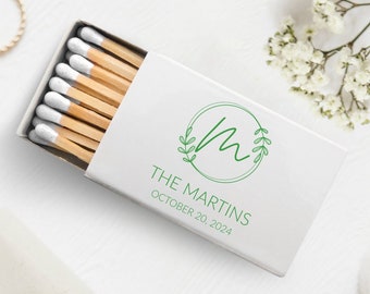 Personalized Wedding Matchboxes, Customized Matchbox Favors, Custom Matchboxes Memorable Keepsakes, Customized White Head Matches Favors (6)