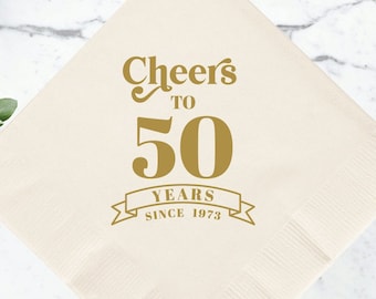 50th Bday Farewell Mementos, Customized 50th Bday Party Napkins, Printed 50th Bday Celebration Favors, One-of-a-Kind 50th Bday Keepsake (43)