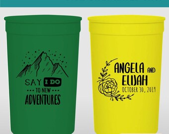 Wedding Plastic Stadium Cups, Plastic Stadium Wedding Cup, Plastic Wedding Stadium Cup, Stadium Plastic Personalized Cups, Wedding Cup (110)
