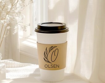 Custom Wedding Sleeves, Personalized Coffee Sleeve, Unique Cup Sleeve, Personalized Wedding Sleeve, Custom Wedding Coffee Sleeve Favor (332)