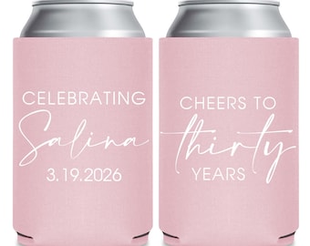 Personalized 30th Birthday Can Cooler Favors, Custom Birthday Can Coolers, 30th Birthday Can Cooler Favors, Can Cooler Birthday Favors (166)