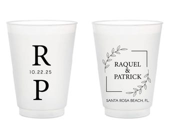 Personalized Wedding Frosted Cup Favors, Customized Wedding Frosted Cup, Custom Frosted Cup Wedding Favor, Wedding Custom Frosted Cups (398)