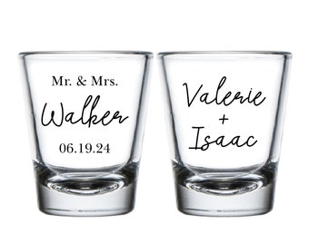 Personalized Wedding Shot Glasses, Custom Wedding Shot Glasses, Shot Glasses, Shot Glasses for Party, Custom Shot Glasses as Favors (314)