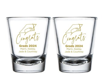 Graduation Party Shot Glass, Graduation Party Shot Glass Favors, Personalized Graduation Shot Glass, Congratulations Custom Shot Glass (369)